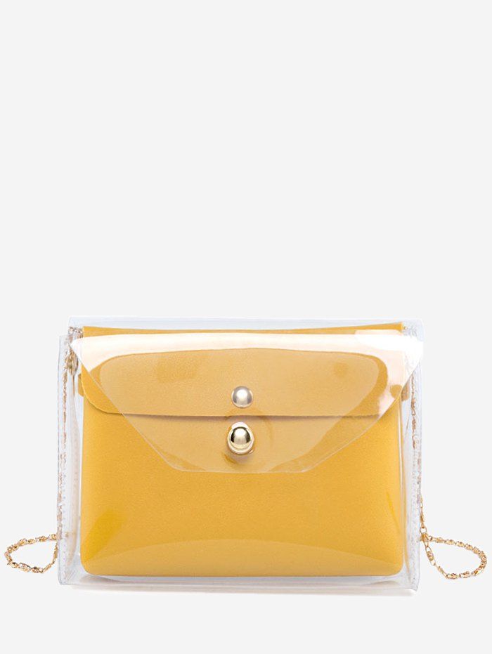 

Envelope Transparent 2 Pieces Crossbody Bag Set, Yellow