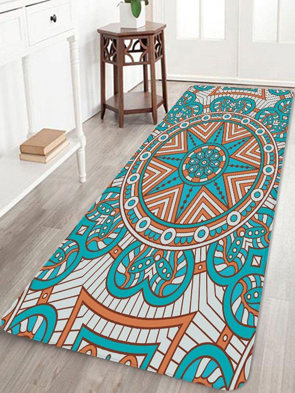 

Mandala Pattern Water Absorption Area Rug, Light sea green