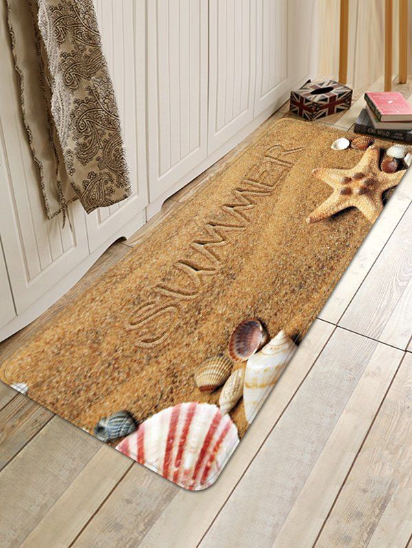 

Summer Beach Pattern Water Absorption Area Rug, Multi