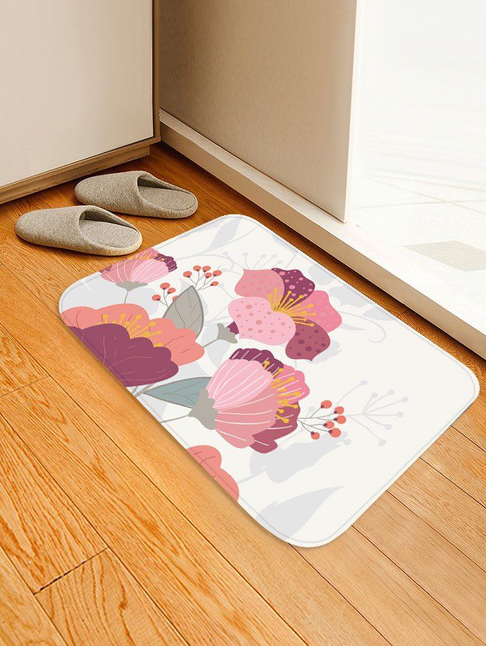 

Flowers Pattern Water Absorption Area Rug, Multi