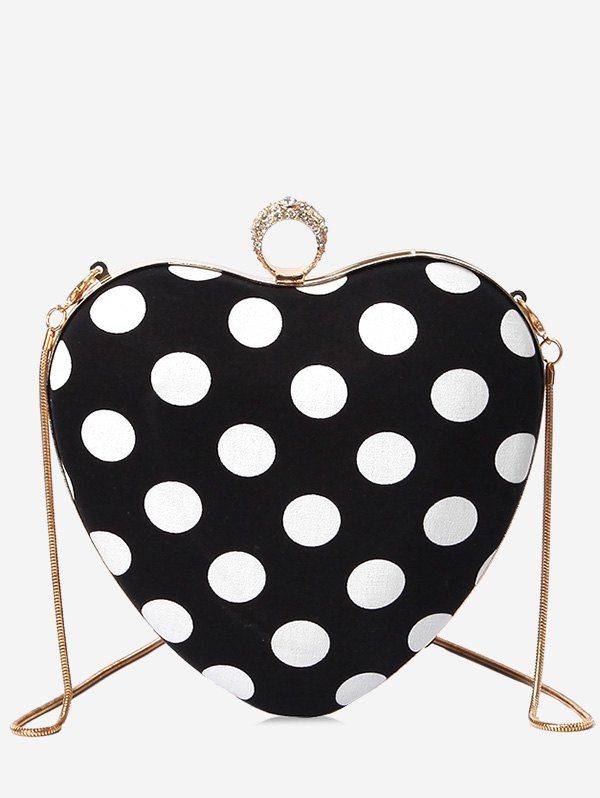 

Polka Dot Pattern Sling Bag, Black