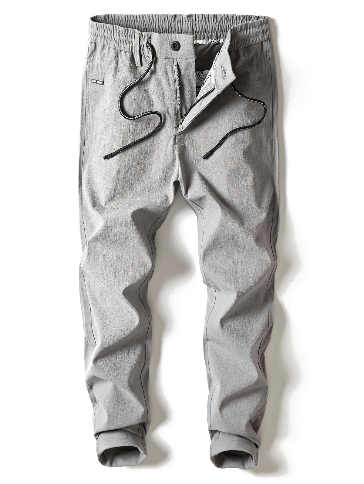 

Straight Leg Zip Fly Pants, Light gray
