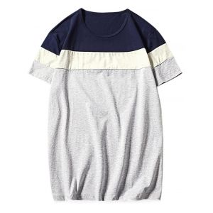 

Color Block Short Sleeve T-shirt, Royal blue