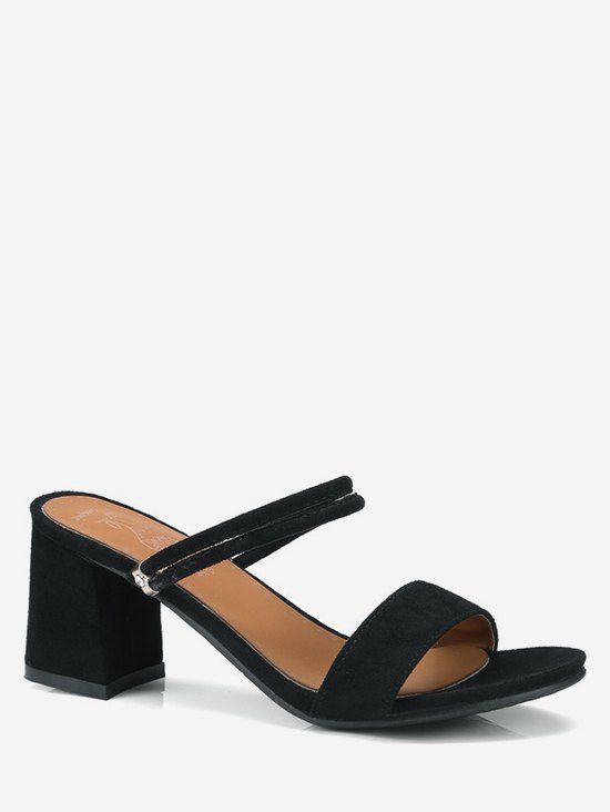 

Plus Size Chunky Heel Convertible Slingback Sandals, Black
