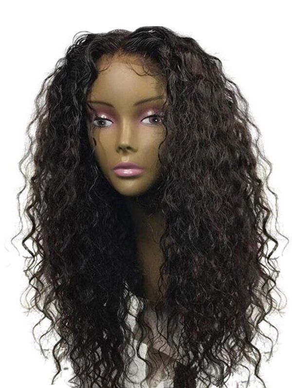 

Long Center Parting Water Wave Synthetic Wig, Natural black