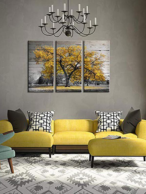 

Trees Print Unframed Split Canvas Paintings, Multi