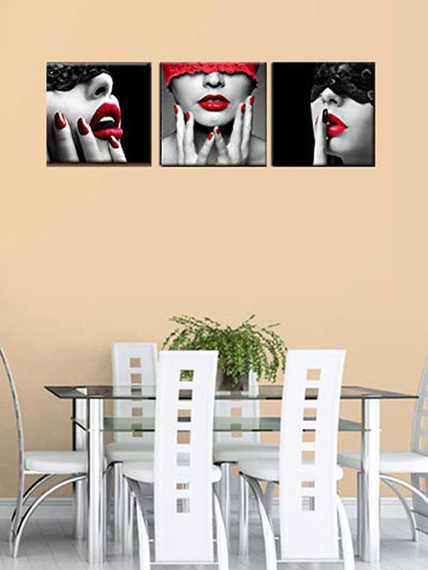 

Blindfolded Beauty Print Unframed Split Canvas Paintings, Multi