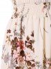 Floral Print Cut Out Back Long Dress -  