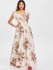 Floral Print Cut Out Back Long Dress -  
