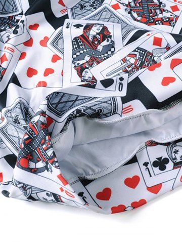 

Poker Cards Print Kangaroo Pocket Long Sleeve Hoodie, Gray cloud