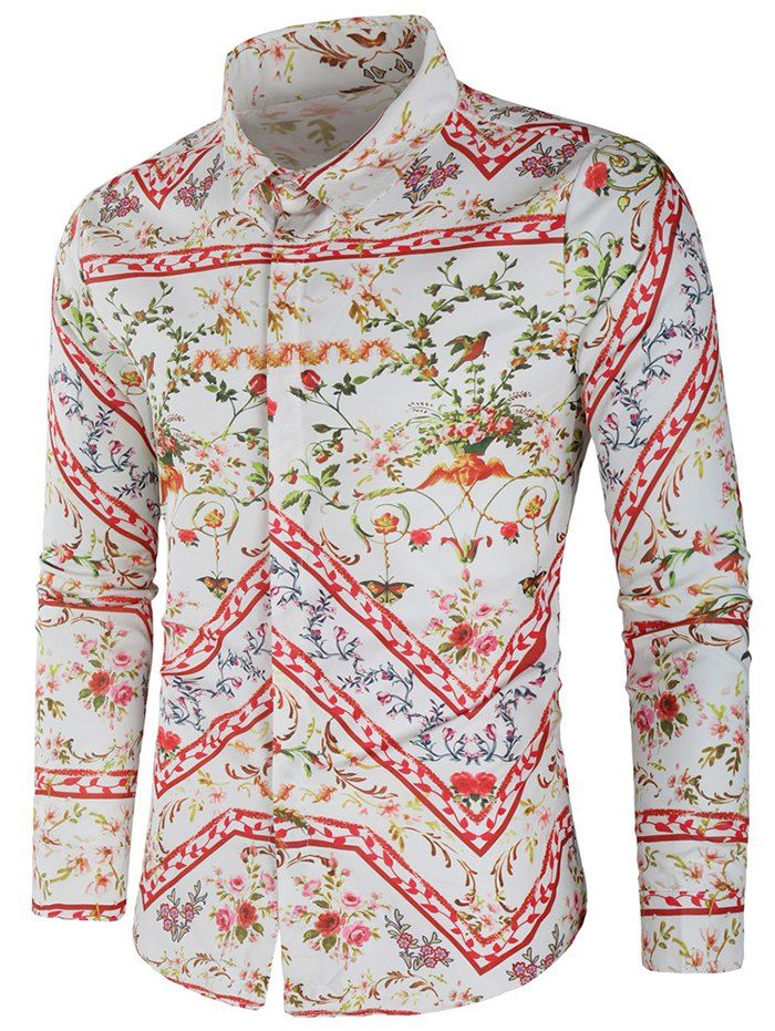

Flower Digital Printing Casual Shirt, Multi
