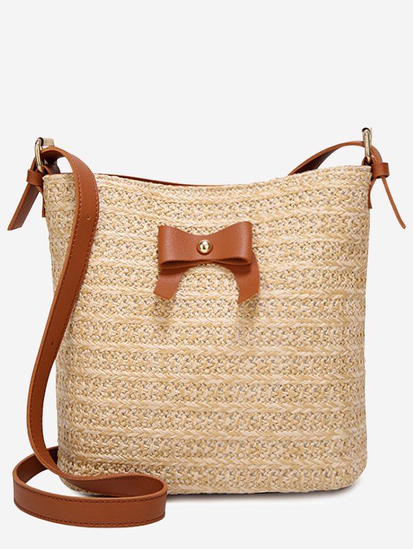 

Minimalist Bow Vacation Functional Crossbody Bag, Brown