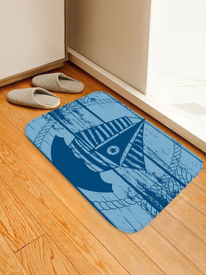 

Star Sailboat Print Anti-skid Area Rug, Multi