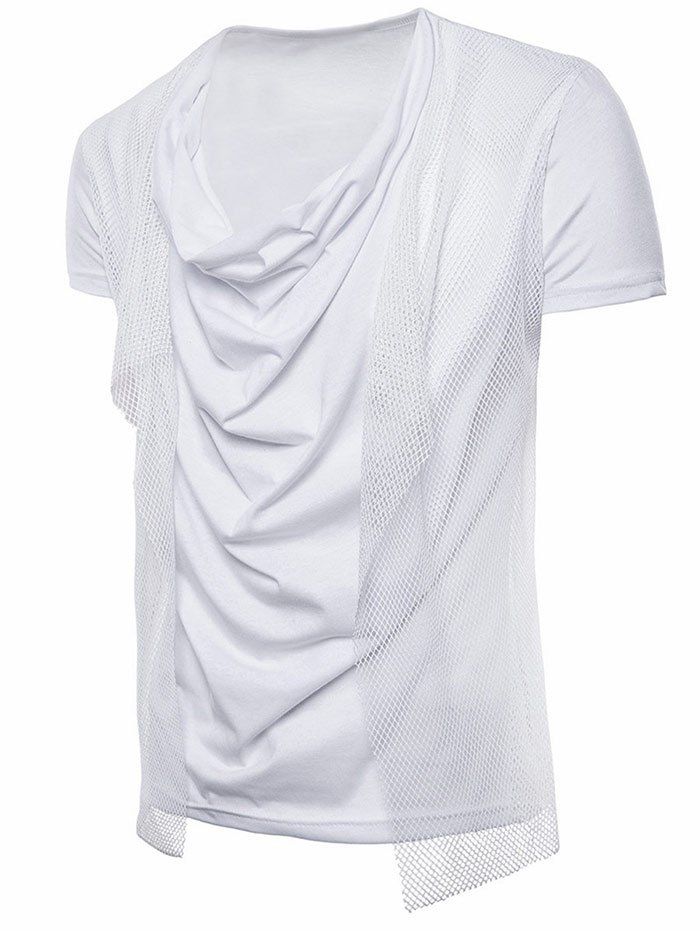 

Short Sleeve Voile Embellished T-shirt, White