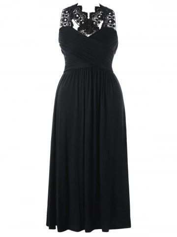 

Empire Waist Plus Size Maxi Sweetheart Dress, Black