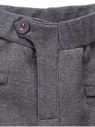 

Button Fly Biker Fleece Jogger Pants, Dark gray