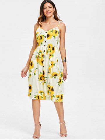 Spaghetti Strap Yellow Dress