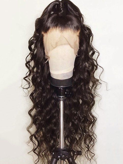 

Loose Free Part Long Wave Synthetic Lace Front Wig, Deep brown