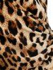 Surplice Neck Leopard Print T-shirt -  