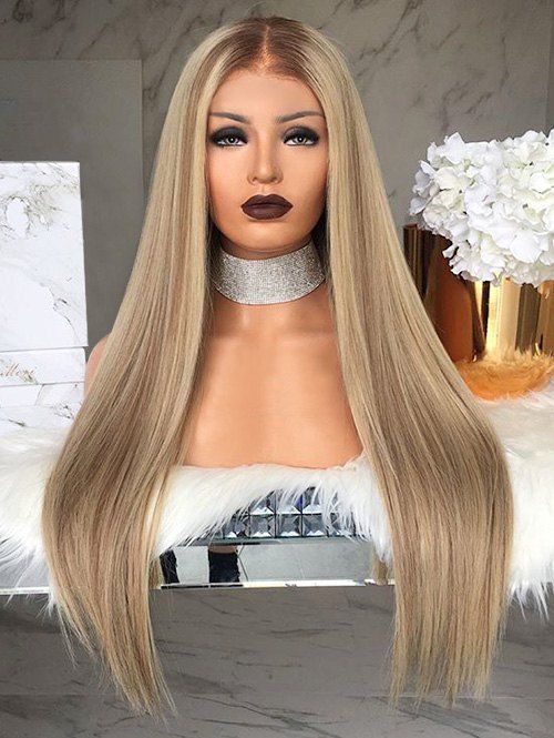

Long Center Parting Straight Synthetic Wig, Multi