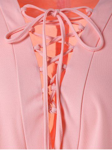 

Criss Cross Half Sleeve Bodycon Pencil Dress, Light pink