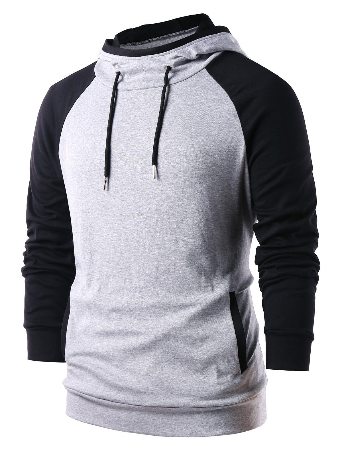 

Color Block Raglan Sleeve Hoodie, Platinum