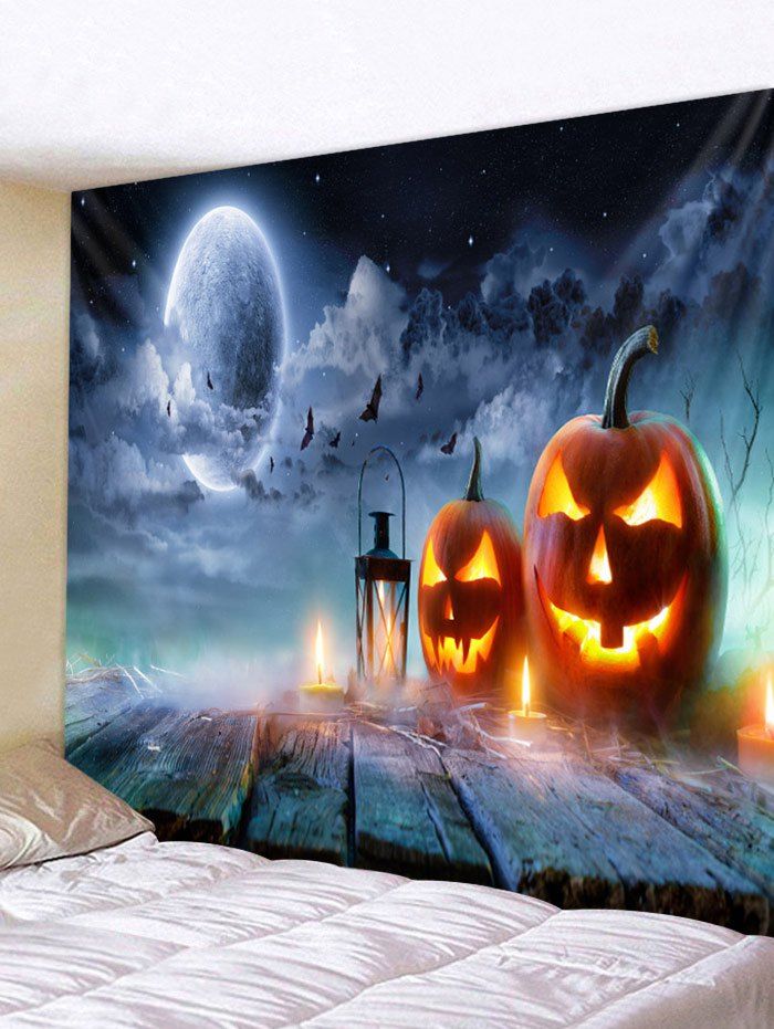 

Halloween Pumpkin Moon Tapestry Art Decoration, Multi