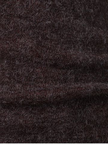 

Solid Color Turn Down Collar Sweater, Deep brown