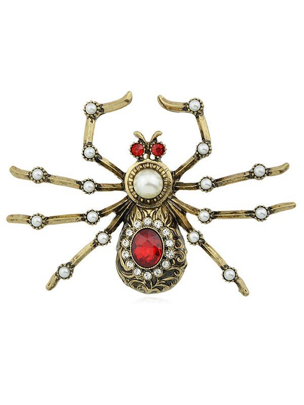Outfits Spider Shaped Rhinestone Brooch  