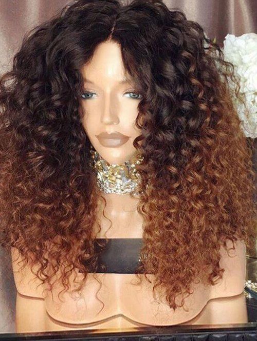 

Long Center Parting Curly Synthetic Wig, Multi