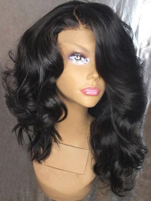 

Long Side Parting Fluffy Loose Wave Synthetic Wig, Natural black