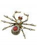 Spider Shaped Rhinestone Brooch -  