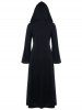 Halloween Plus Size Lace Up Hooded Maxi Dress -  