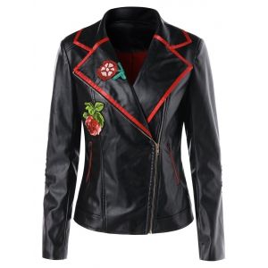 

Faux Leather Motorcycle Jacket, Black