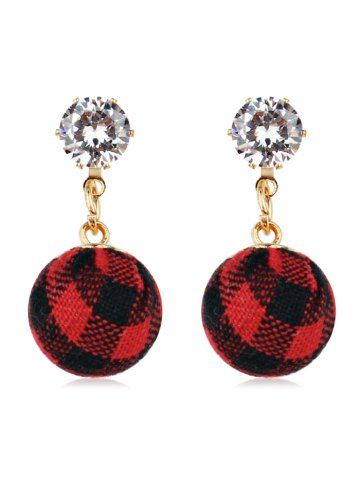 Red Dangle Earrings Free Shipping And Grid Pattern Ball Rhinestone Dangle Earrings
