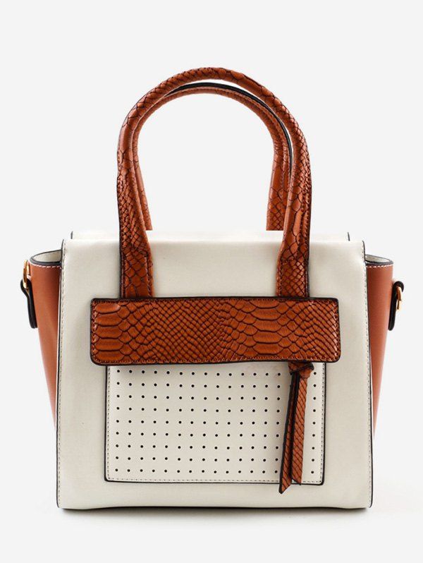 

Color Block Going Out Leisure Handbag, Brown