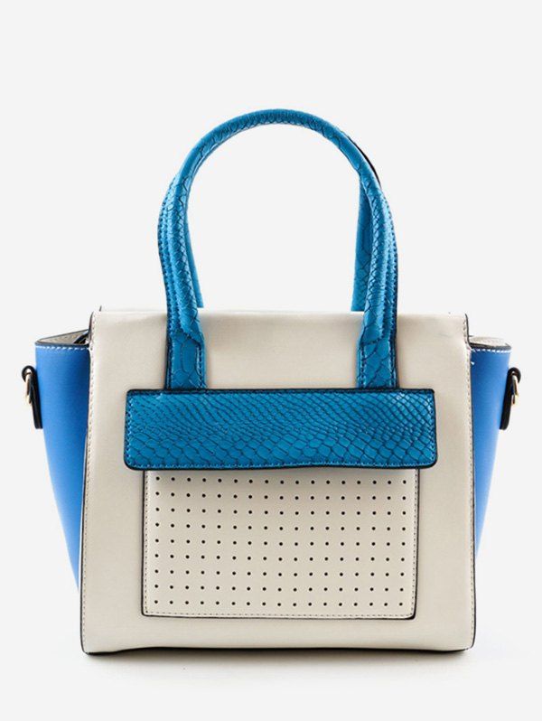 

Color Block Going Out Leisure Handbag, Blue