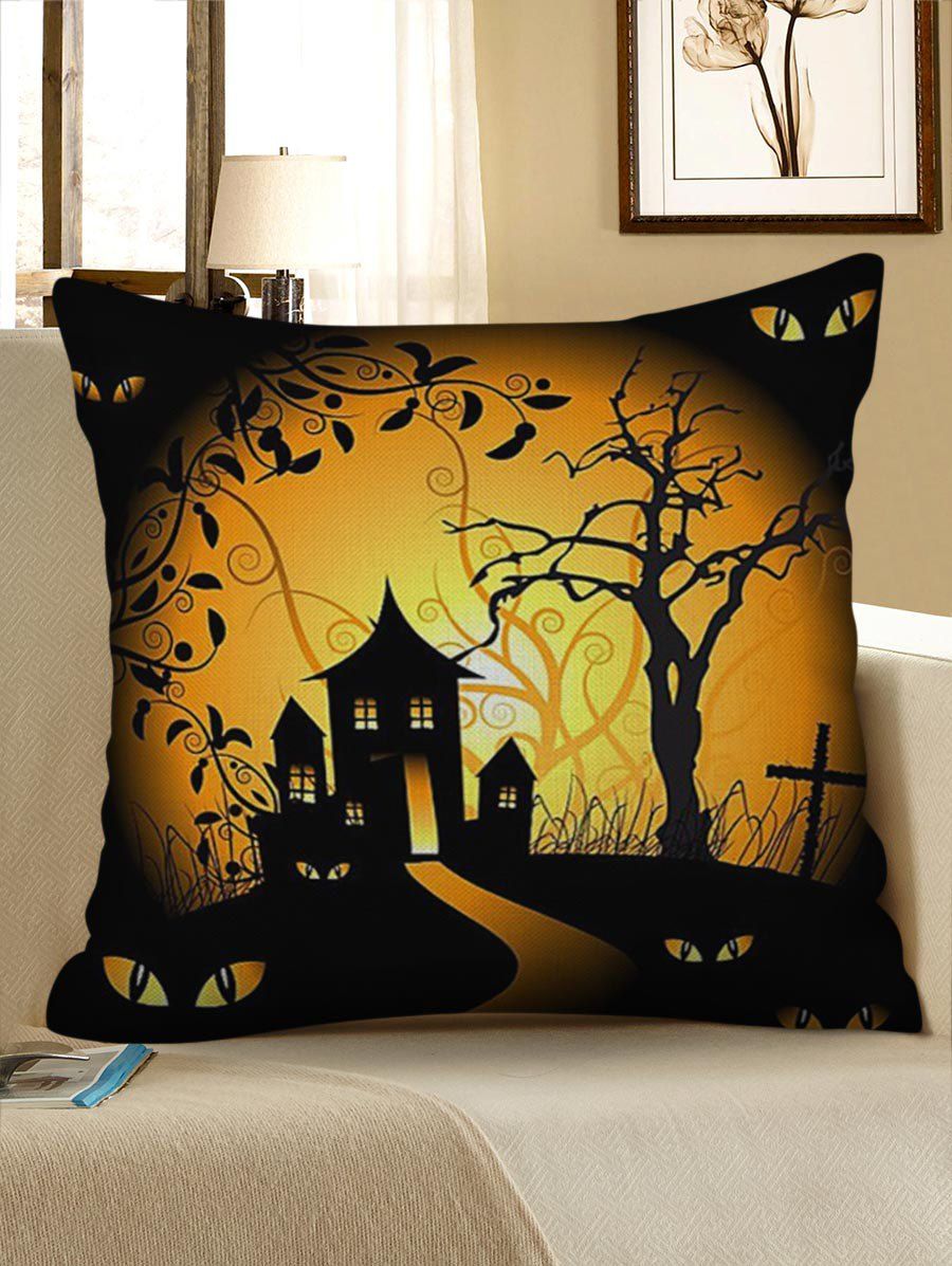 Cheap Halloween Printed Decorative Linen Pillowcase  