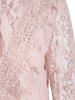 V Neck Flare Sleeve Lace Top -  