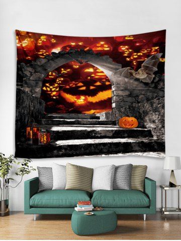 

Wall Hanging Art Halloween Pumpkin Door Print Tapestry, Vampire gray