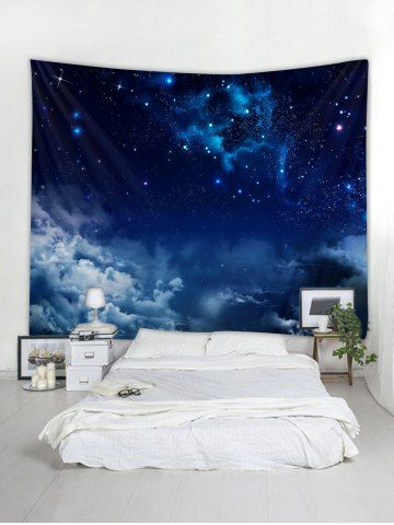 

Wall Hanging Art Starry Clouds Print Tapestry, Lapis blue