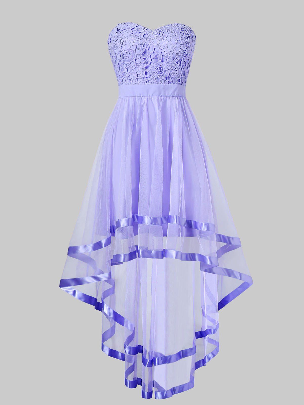 Purple High Low Bridesmaid Dress