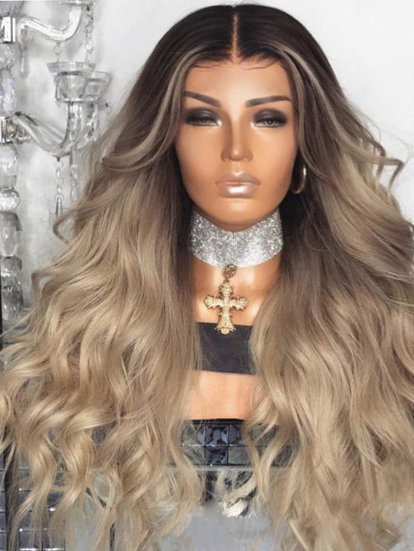 

Long Ombre Wavy Synthetic Wig Party Accessory, Multi