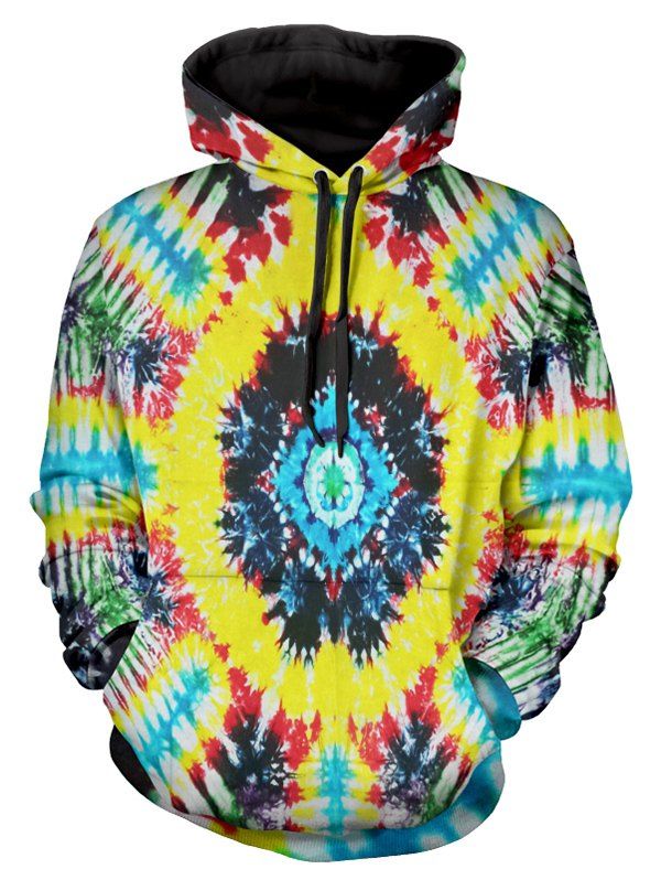 

Tie Dye Kangaroo Pocket Drawstring Hoodie, Multi