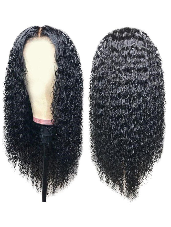 

Long Middle Part Curly Synthetic Wig, Natural black