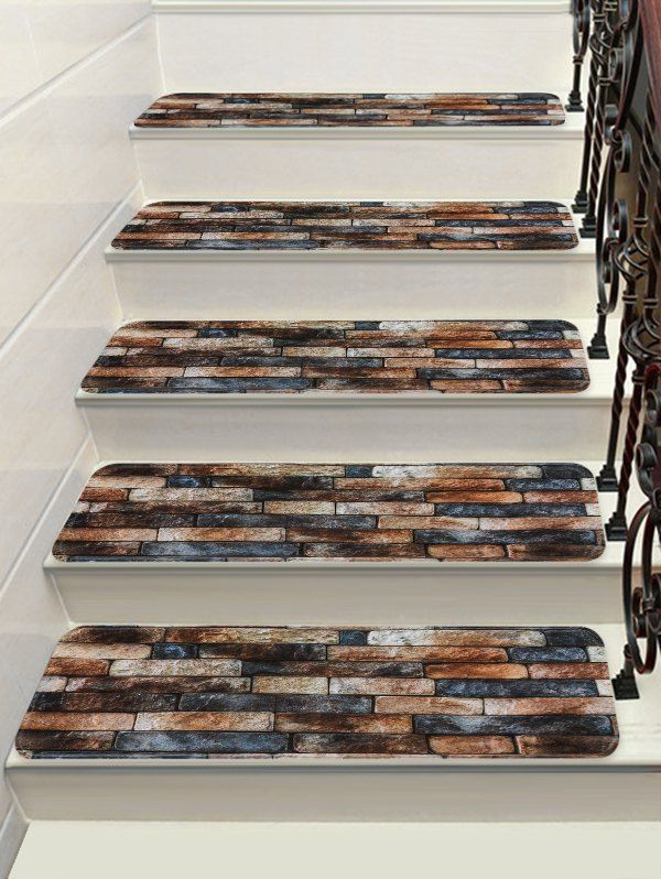 

Brick Wall Printed Decorative Stair Floor Rugs, Multi