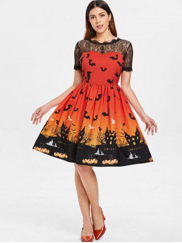 

Vintage Lace Insert Halloween Dress, Jacinth