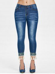 Jean Capri à Ourlet Frangé -  