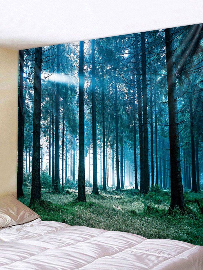 

Wall Hanging Art Sunlit Forest Print Tapestry, Multi