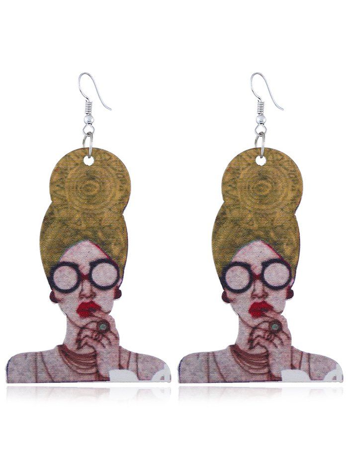

Women Thinking Wooden Drop Earrings, Oak brown